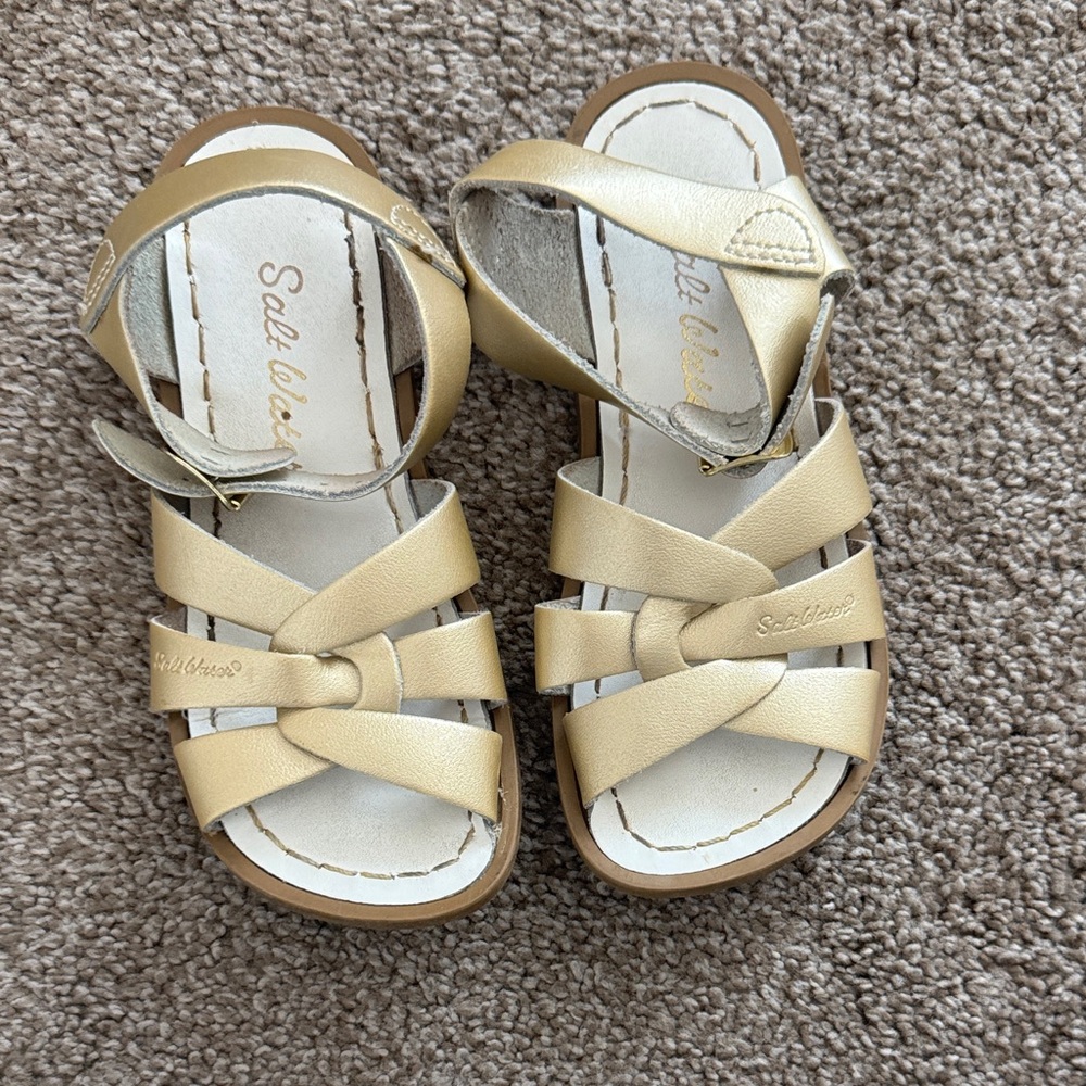 Salt Water Sandals by Hoy - Shiny Gold Kids Sandals